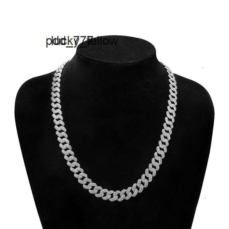 Custom High Quality 925 Silver Cuban Link Chain 14mm Moissanite Hip Hop Jewelry Gold Plated Iced Out Cuban Man Necklace