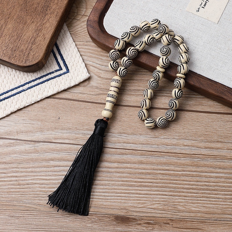 Muslim bracelet with 33 imitation tassel bodhi bracelet, new handheld prayer beads, hand twisted finger soft men's and women's styles