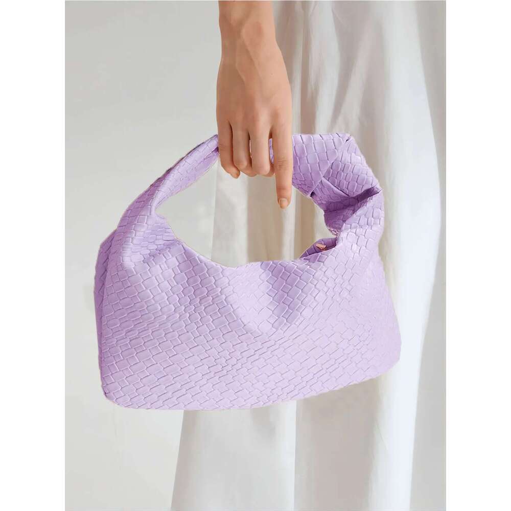 Women's High-End Woven Decoration Crescent Handbag, Suitable For Parties, Dates, Weddings, Shopping