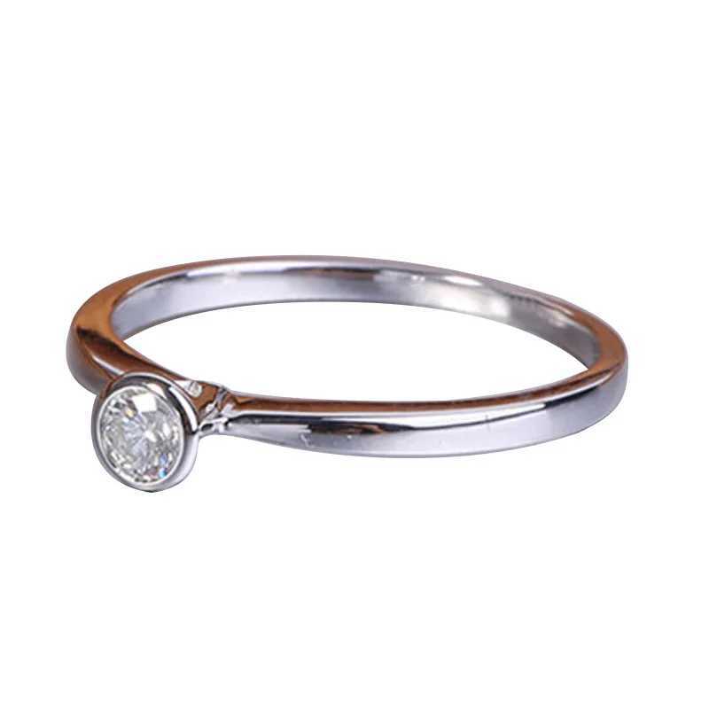 Classic 925 Sterling Silver Round Full Diamond Rings for Women Crystal Zircon Engagement Valentines Day Gift JewelryXJ250514