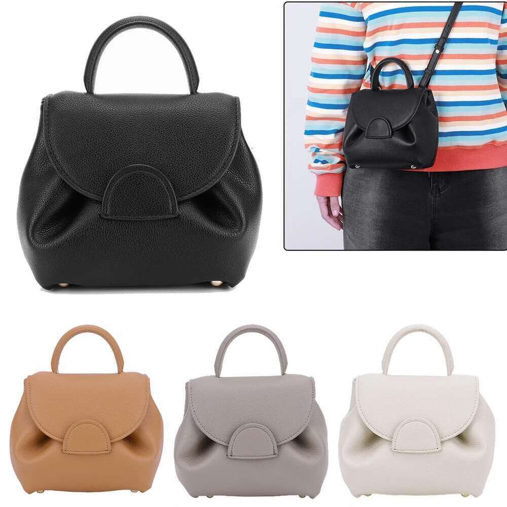 Women Fashion Shoulder Solid Color PU Leather Stylish Messenger Bag Detachable Strap Small Tote Handbag For Working Shopping