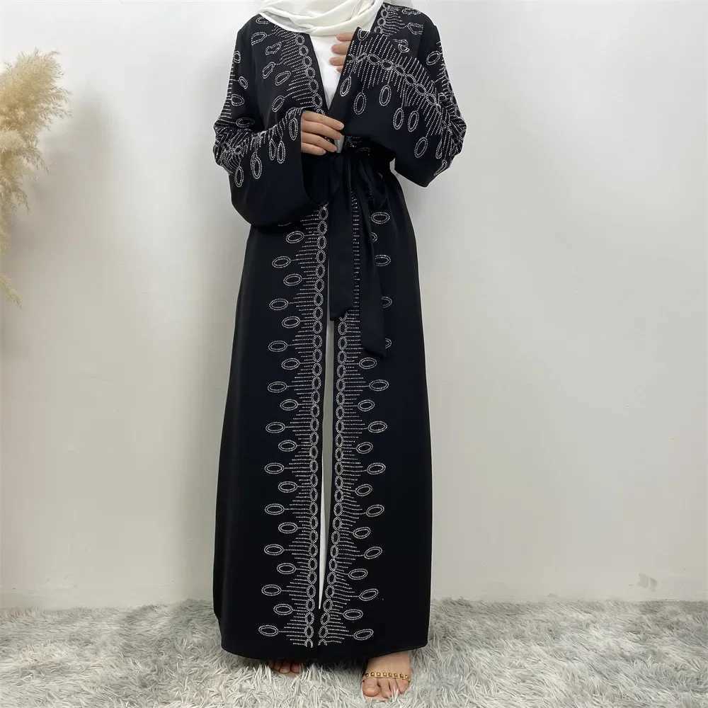 Ramadan Diamonds Black Abayas Women Dubai Luxury Muslim Wedding Party Dress Ka Islam Clothing Kaftan Jalabiya Kimono Abaya X250514
