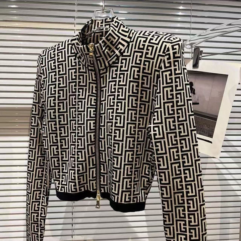 Women's Designer Autumn And Winter Fashionable Zipper Cotton Women's Slim Fit Printed Top Jacket