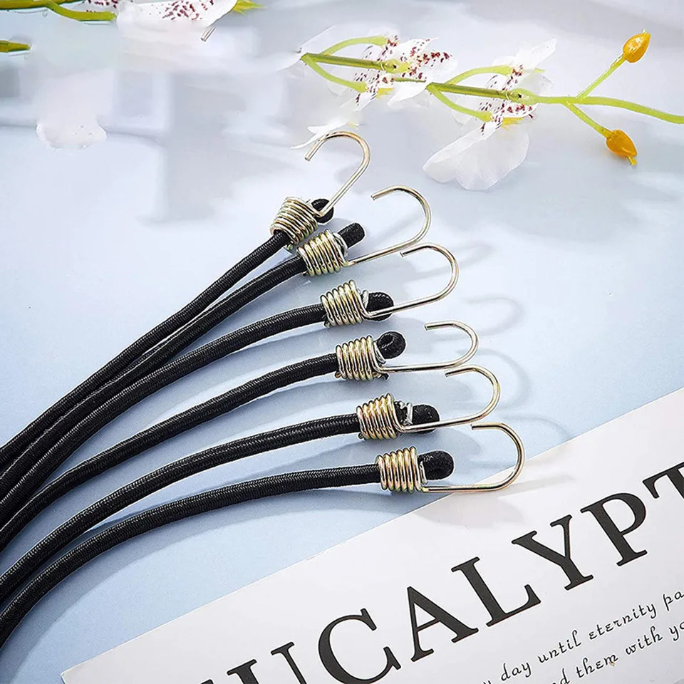 10 Pcs Heavy Duty Elastic Bungee Cords With Carabiner Luggage Cord 30cm Luggage Packing Ropes Camping Accessories 250513