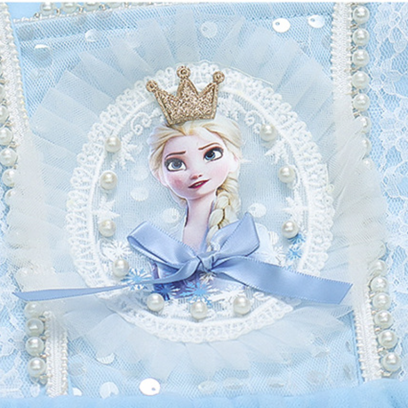 DISNEY Frozen Elsa princess kids designer clothes Girls' summer dress Baby chiffon short-sleeved dress children party dress princess gown.