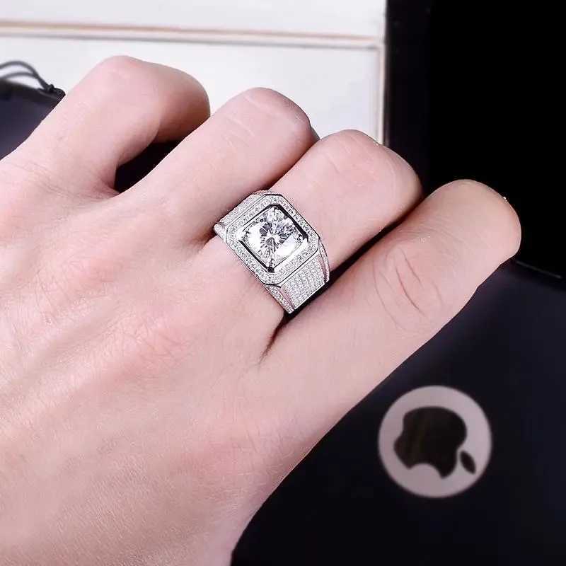 925 Sterling Silver fine big Crystal Rings For Man Women Fashion Party wedding accories designer jewelry Charms couple GiftsXJ250514