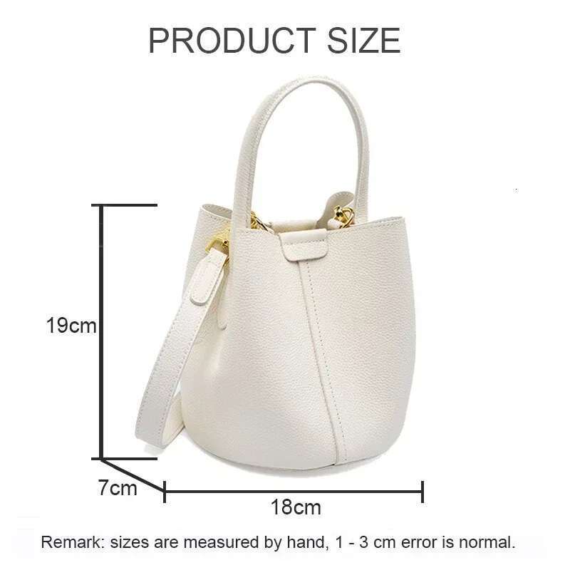 Genuine Leather New Commuter Women's Bucket Lady Top Handle Vegetable Basket Crossbody Messenger Bag