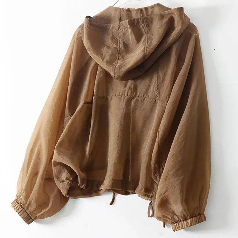 Thin Sunscreen Clothing Anti UV Loose Summer Long Sleeved Jacket Waterproof Quick Dry Womens Coat Outdoor Sports 2025 250513
