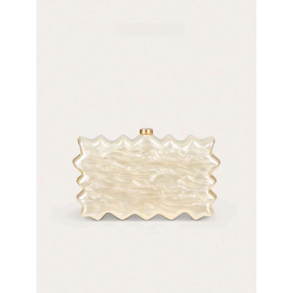 European And American Marble Wave Shell Box Square Mobile Phone Hand Crossbody Small Versatile New Banquet Party Wedding Fashion Trendyy Color Pattern
