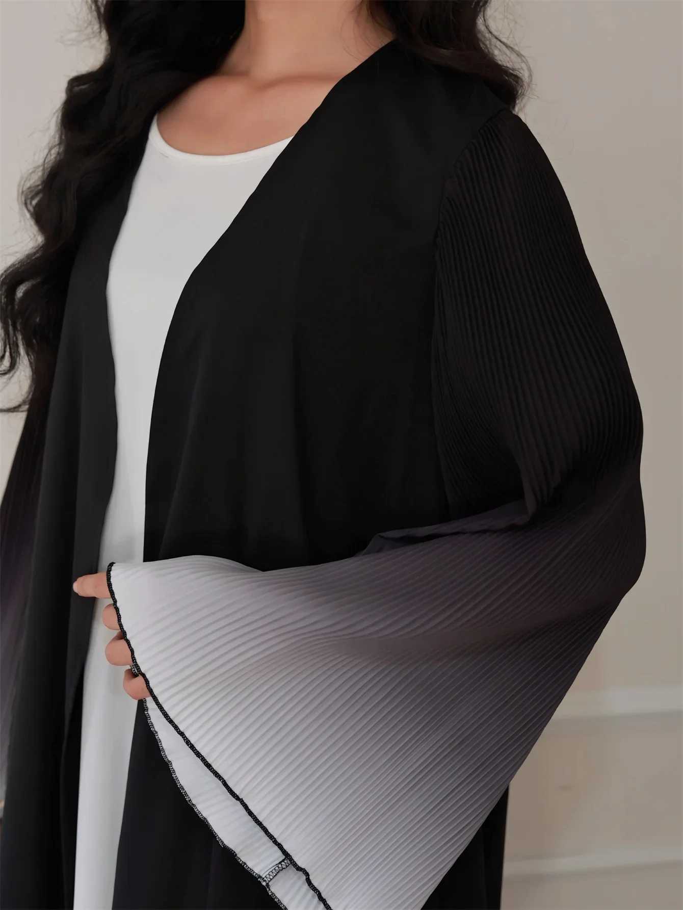 Elegant Abaya Muslim Flare Slve Casual Arabian Middle-East Open Front Abayas Turkey Kaftans Women Jilbabs Islamic Maxi Dresses X250514