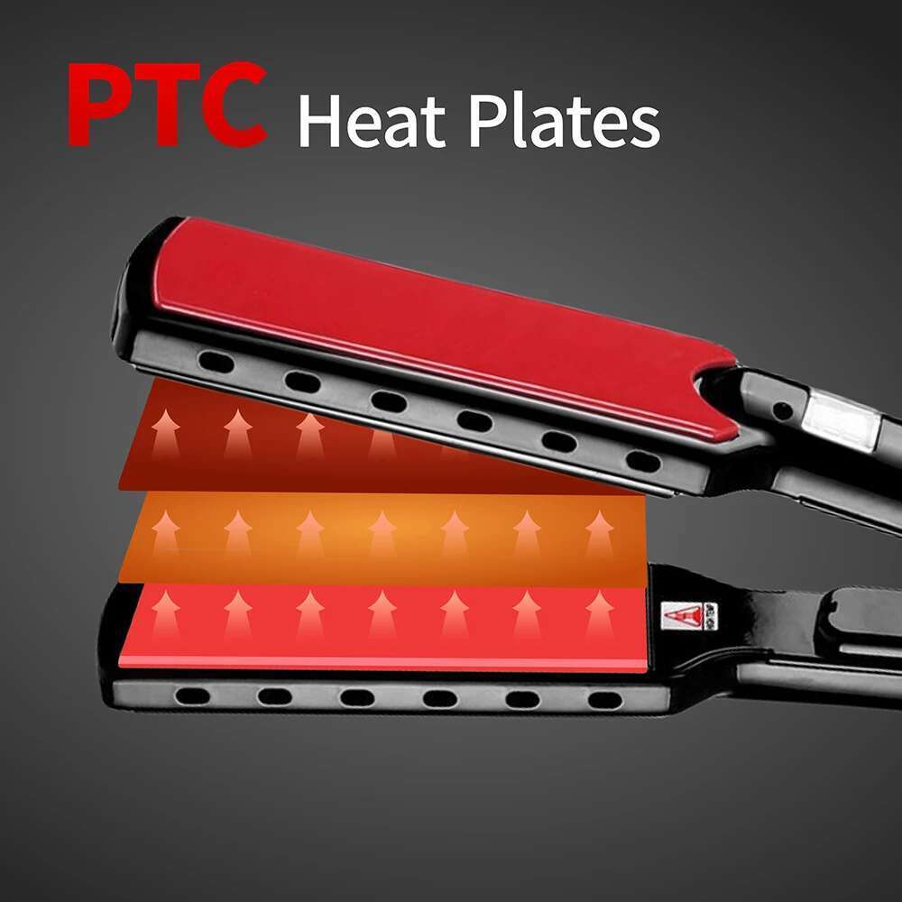 Straightener Titanium 480F High Temperature Professional Wide Plates Irons PTC Treatment Hair Flat Iron And Brush