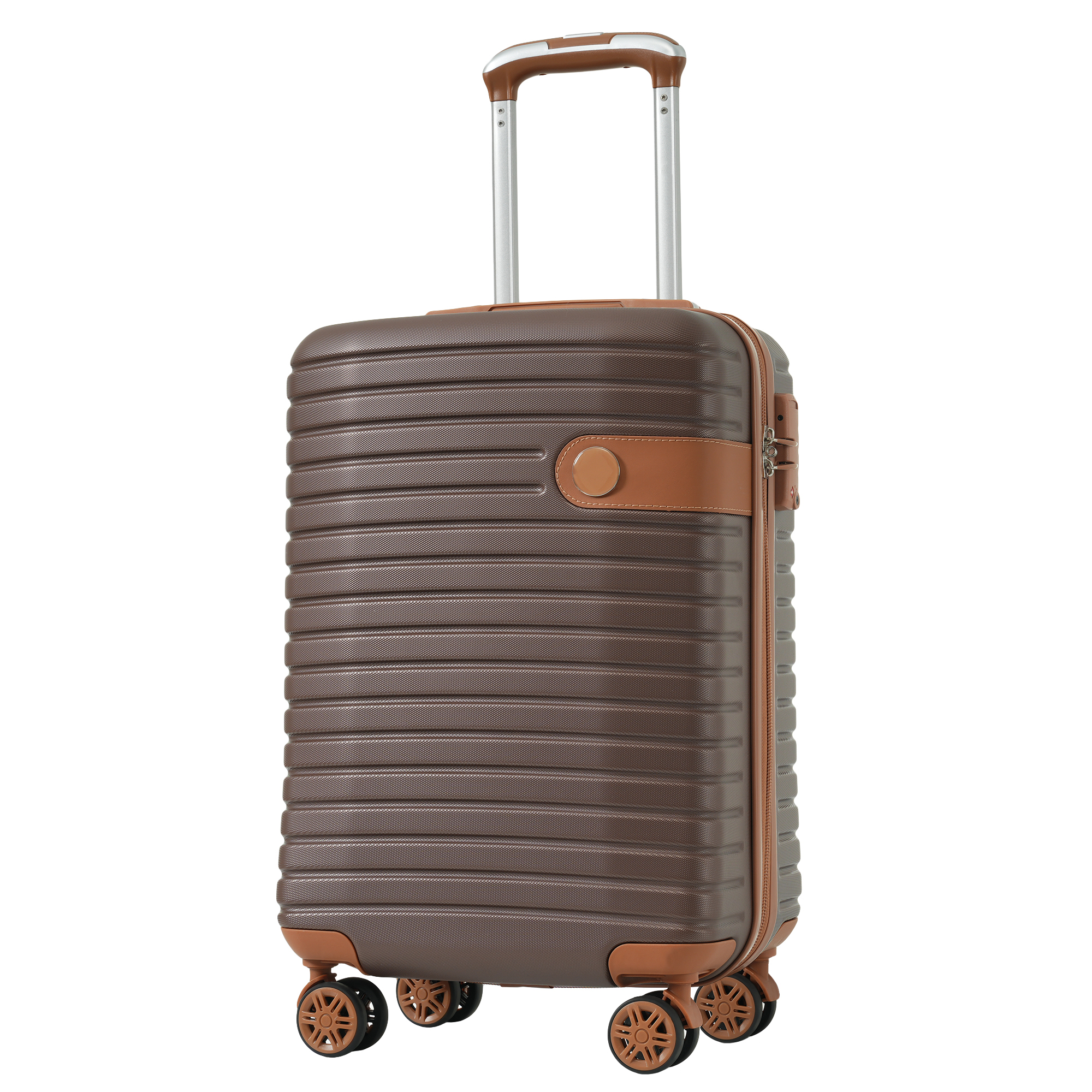 3-Piece Luggage Set: 20-Inch Carry - on Luggage, Airline Approved, Lightweight Hardshell ABS Suitcases with Wheels and TSA Lock Retractable pull rod T
