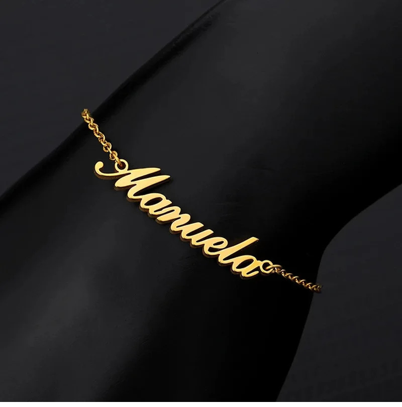 DOREMI butterfly Charms Name Heart Anklet Stainless Steel Custom Name Anklet Personality Nameplate Arabic Letter Personalize 250513