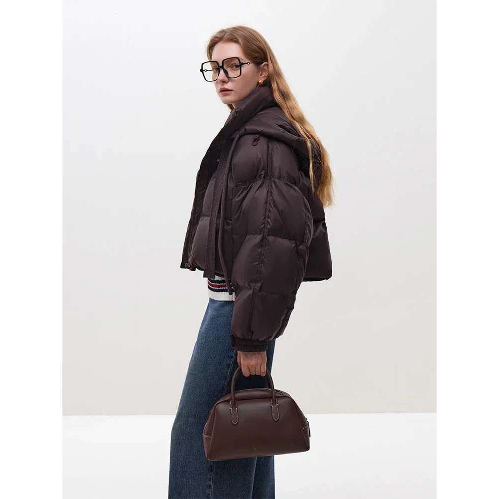 FSLE Classic Style Commuter 100-150G Short White Goose Down For Women 2023 New Winter Bat Sleeve Loose Warm Jacket Female