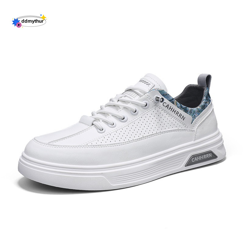 Spring new low top thick soled board trendy student leather casual white live broadcast versatile sports men's shoes ddmythur