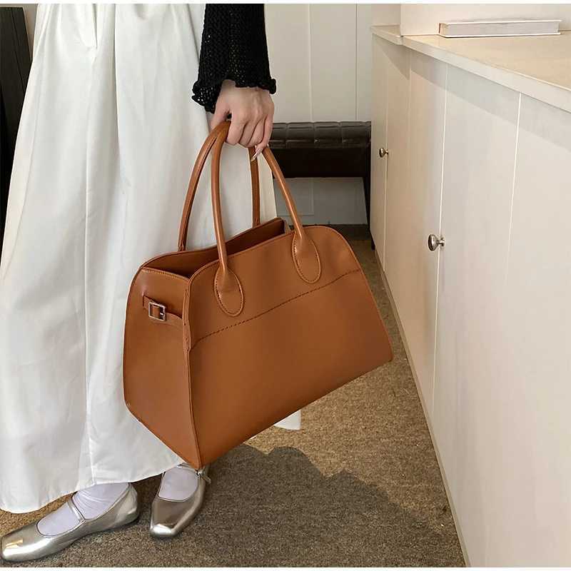 Brand high-end large-capacity tote bag wens casual versatile handbag reliable roy shoder bag brown leather bag Z250514