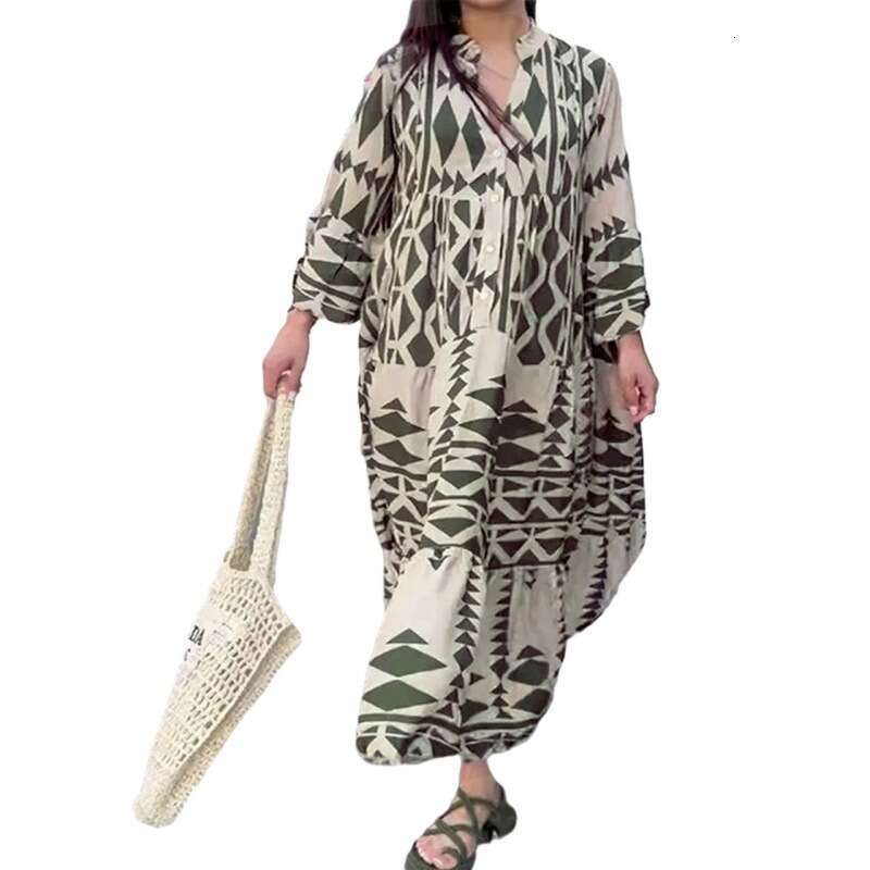 Women Clothes Dress Oversized Women S Autumn New Pullover Print Bohemian Dress For Women KQ