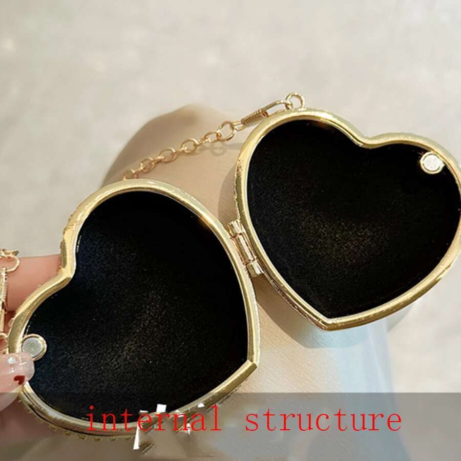 Dia Banquet Full for Women Fashion Heart shaped Mini Shoulder Bag Designer Accessory Mouth Red Envelope