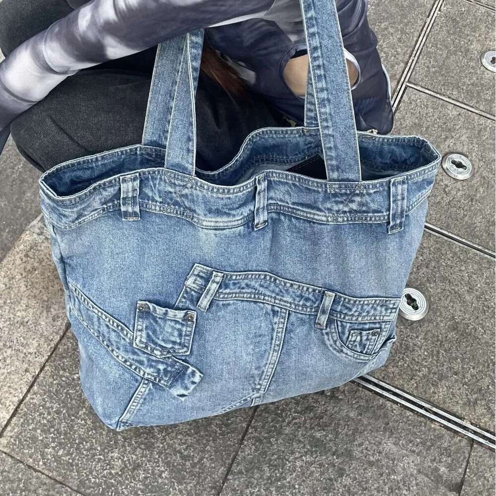 Washed Denim Women Handbag Cowboy Shoulder Bags Large Capacity Designer Ladies Hand Bags Student Commute Big Totes