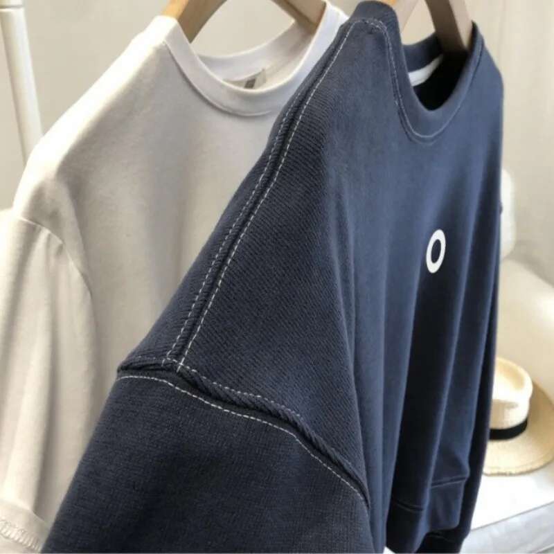 Round Neck Bright Line For Women Loose Slimming Casual Long Sleeved Top Elegant Fashion Solid Color Hoodie Designer
