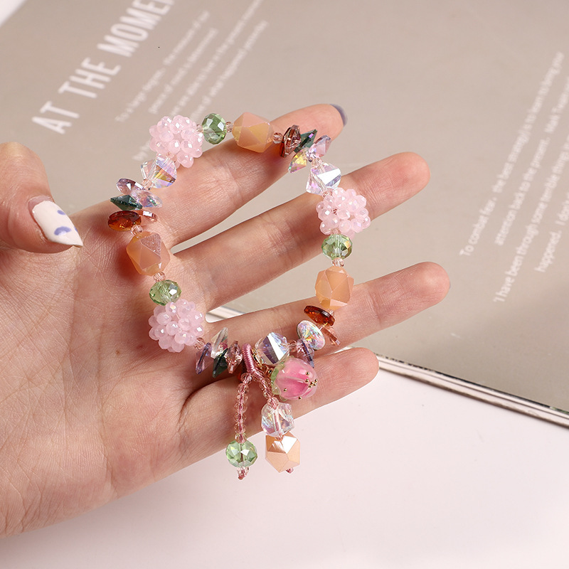 New Chinese style minimalist crystal girl card love sweet Japanese and Korean bracelet creative design fashion accessories