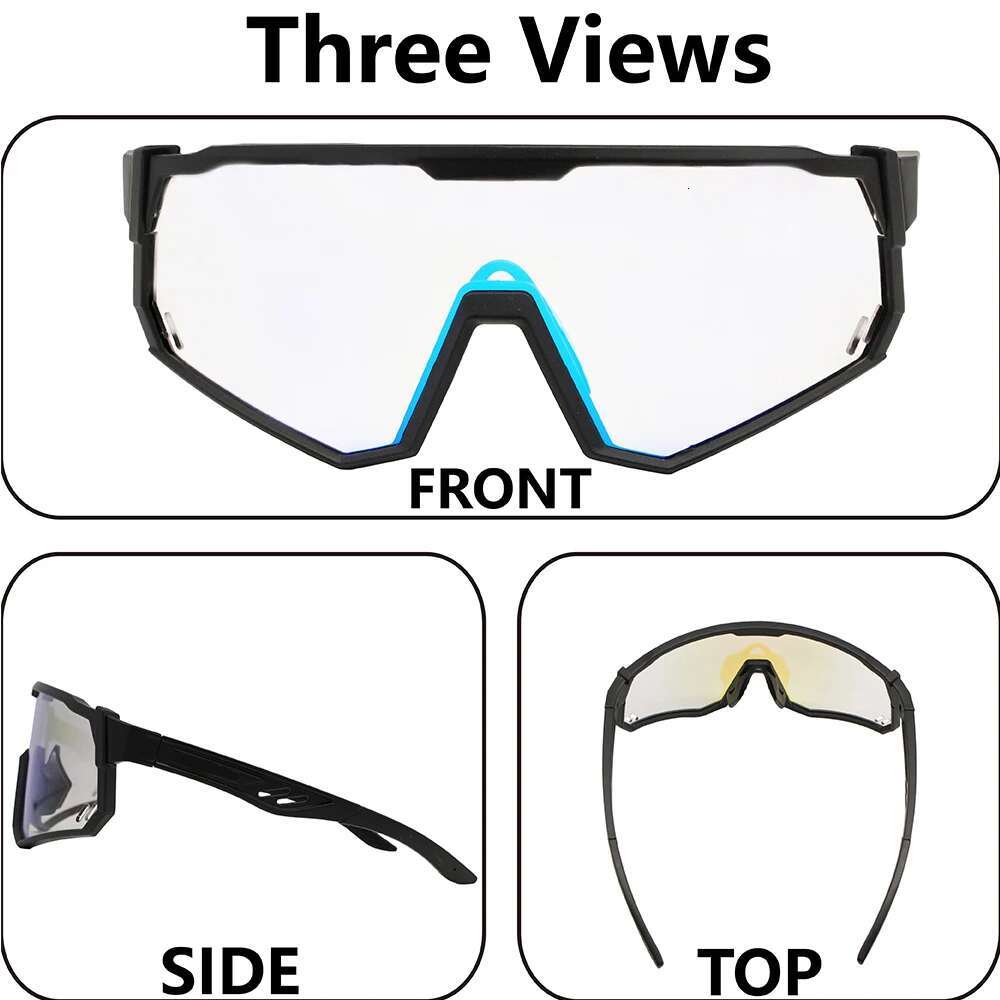 Photochromic Cycling Glasses Men Mountain Bike Sunglasses Women Clear MTB Sports Goggles Bicycle Triathlon Running Baseball