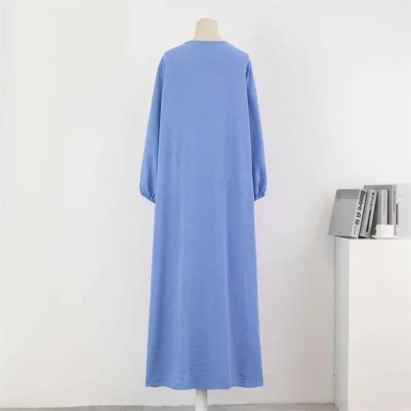 Women Loose Maxi Dresses Muslim Dress Spring Autumn Female Full Slve Casual Solid Pockets Robe Long Dresses Mujer Vestidoes X250514
