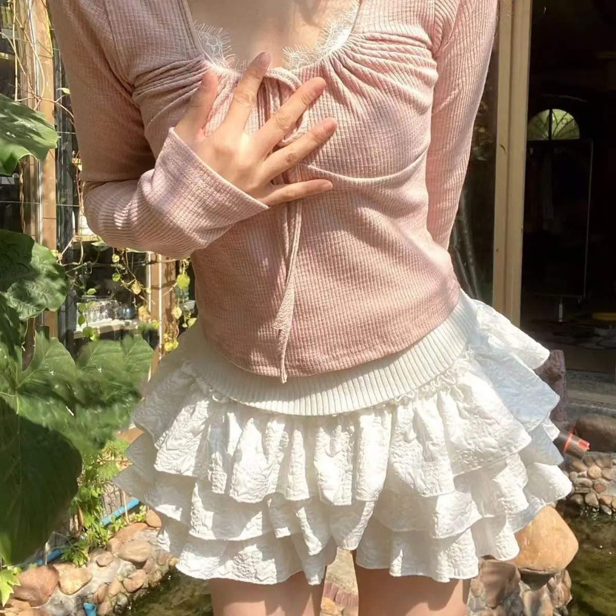 Y2K Sweet Girls Lolita Pumpkin Shorts Kawaii Doll BalletEtyle Tiered Skirt Elegant Ladys Princess Mini Puff 250514