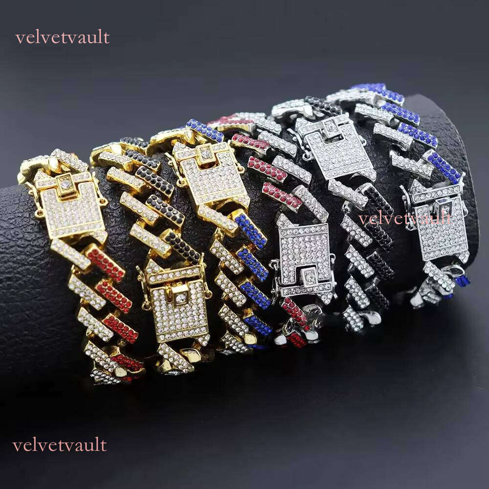 Gold bracelet anklet with chilled Cuban chain, hip-hop men's necklace, moissanite accessories