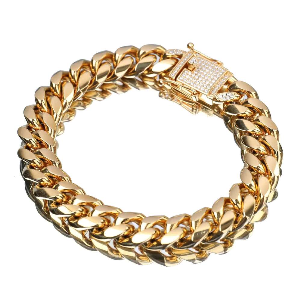 Cuban Chain Necklace Bracelet Set for Men VVS GRA Moissanite Hip Hop Style Available in Sier Gold