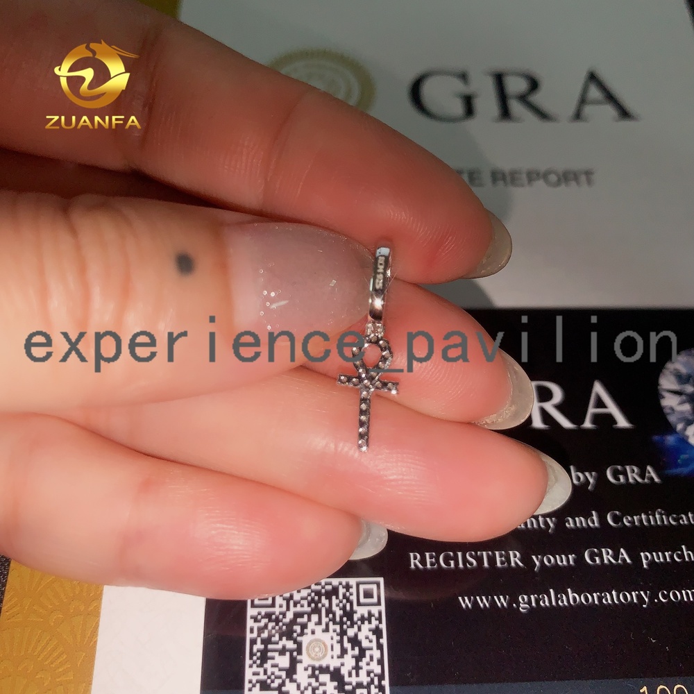 Tiny Smallest Cross Pendant Ready Stocks Ankh Jewelry Moissanite Pendants Iced Out Diamonds Custom Moissanite Pendant