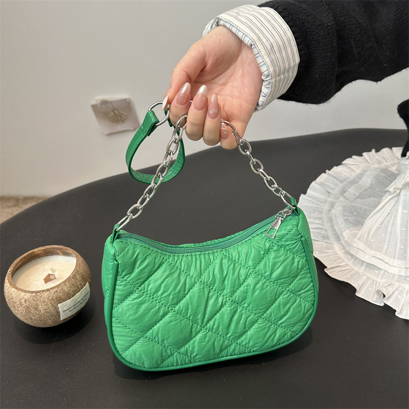 Free Delivery Designer Bag Small Square For Women 2025 Winter Korean Edition Trendy Simple Underarm Fashion Diamond Grid Chain Shoulder Bag Luxury Bag