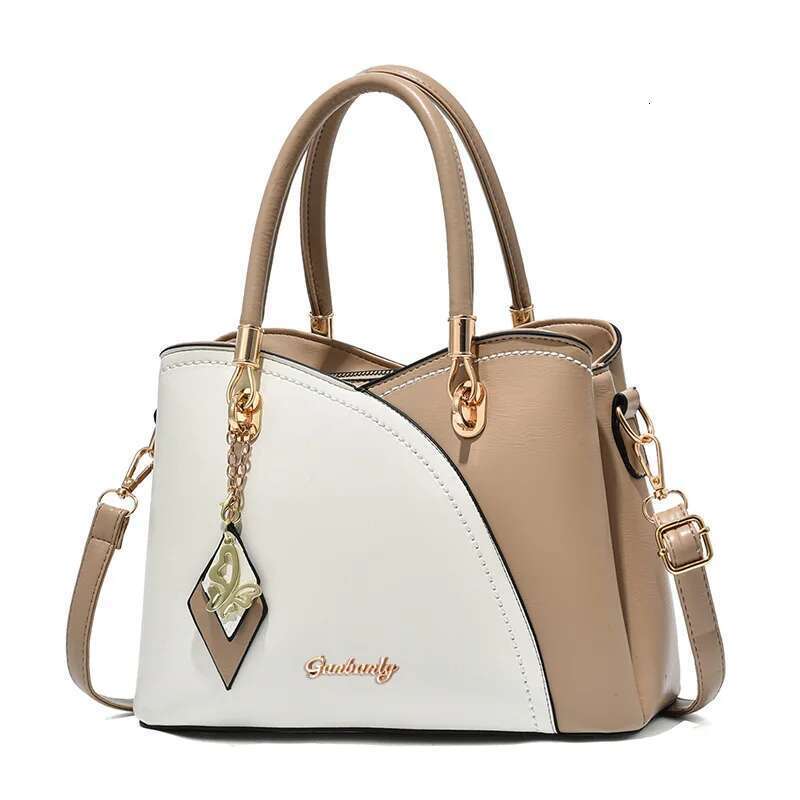 Fashion Handbag Large Capacity Plaid Contrast Color Middle-aged Women's One Shoulder Crossbody Bag