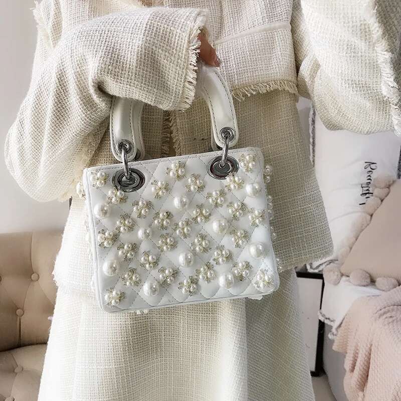 2024 Spring New Fashion Elegant Dia Portable Single Shoulder Crossbody Pearl Women's Bag