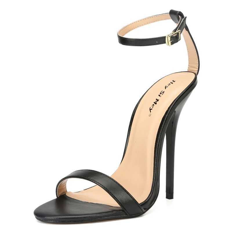 Hey My Sexy Womens Sandals 2025 Luxury Summer Shoes Ankle Strap Black White High Heels Stripper Shoes Unisex Large Size 11 W250514