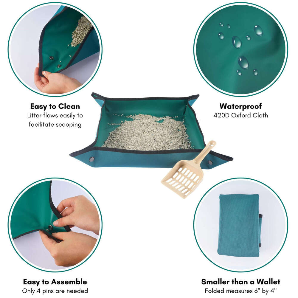 Cat travel box waterproof and leak proof portable foldable cat litter storage bag pet supplies