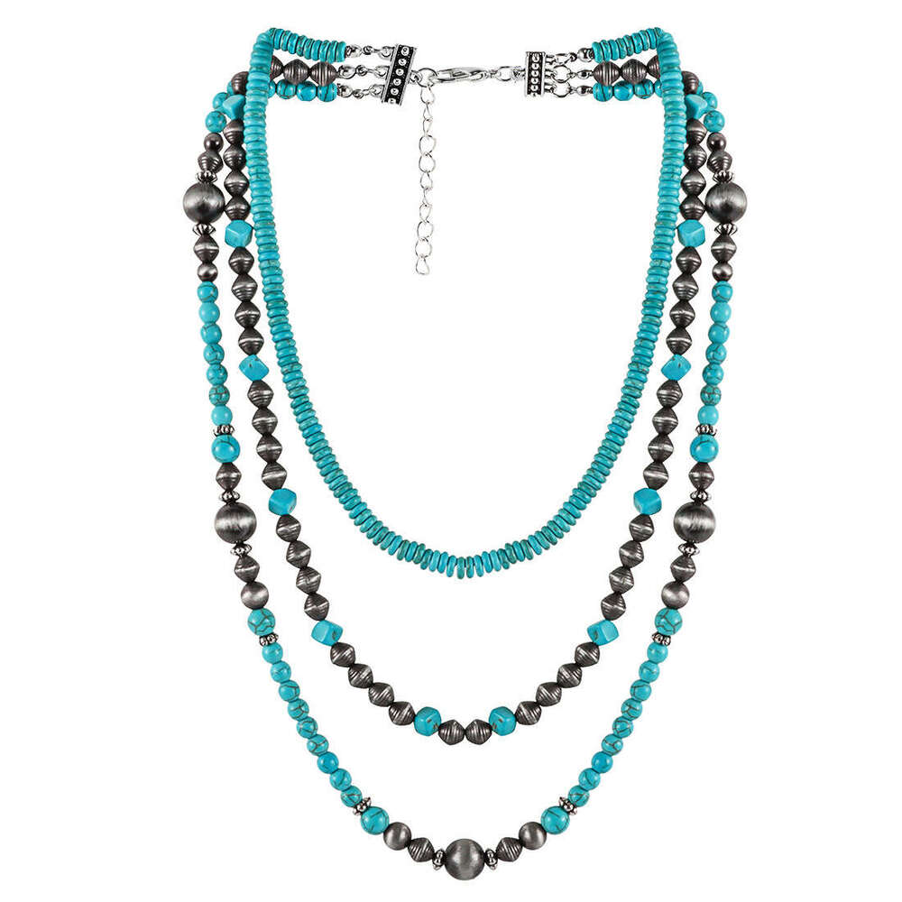 Jewelry turquoise necklace Bohemian style multi-layer layered collarbone chain NK24180