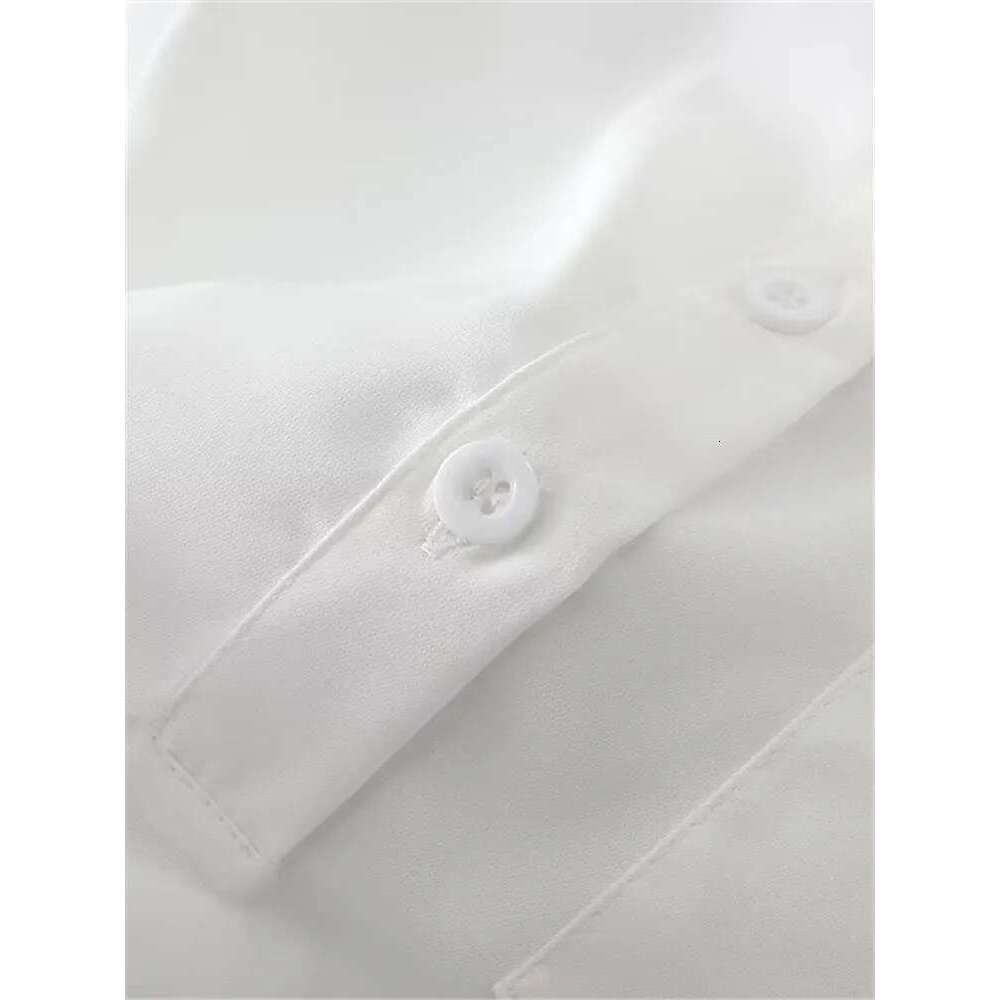 Plus Size Women's Clothing Summer Short Sleeves Lapel Single Breasted Shirt Paneled Top With One Patch Pockets On The Left Chest