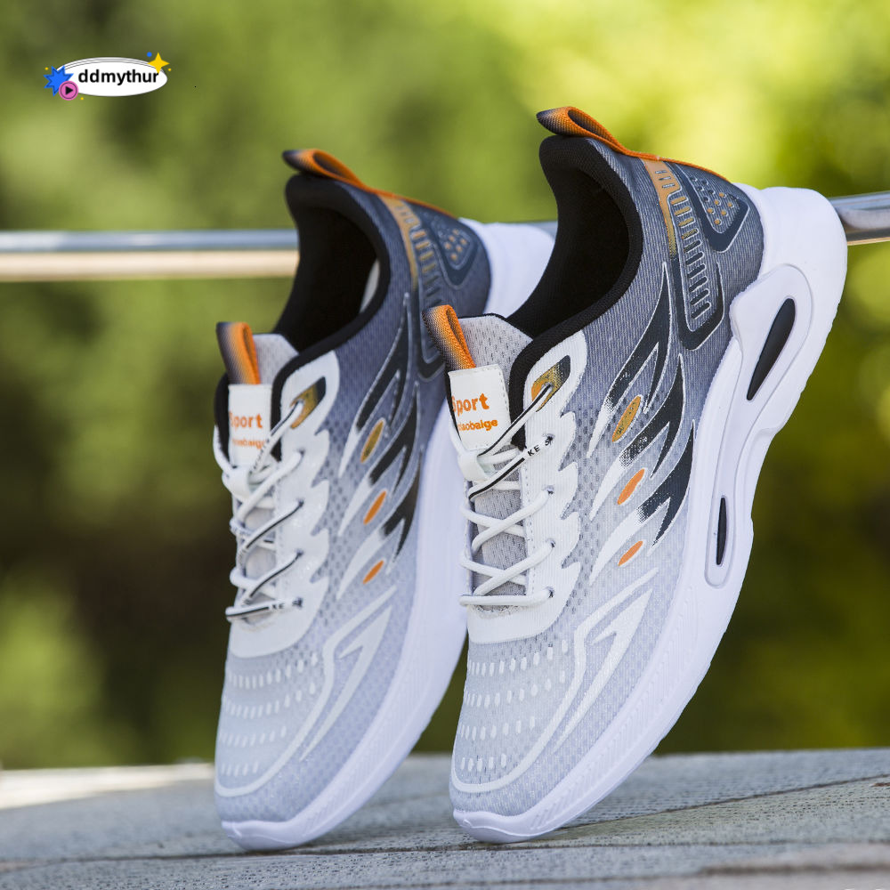 Summer new ice silk breathable sports leisure men with soft soles, anti slip and lightweight running shoes for students ddmythur