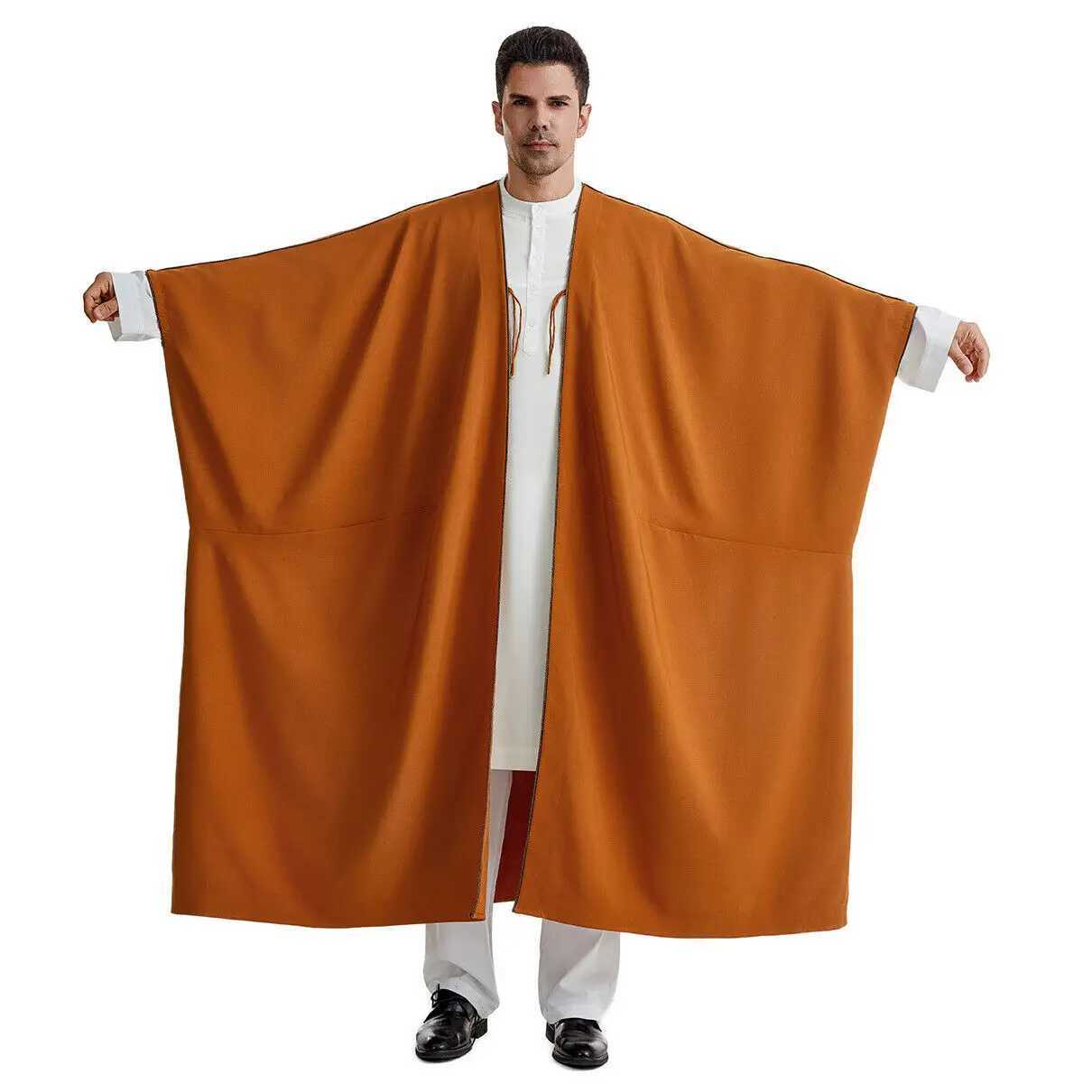 Mens Turkey Loose Robe Ramadan Eid Muslim Man Casual Outerwear Jubba Thobe Islamic Cardigan Arab Clothing Kaftan X250514