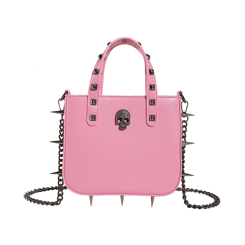 Designer Handbag Gothic Rivet Handbag For Women Winter New Motorcycle Style Skull Cross Decoration Crossbody Bag Mini Storage Bag Free Shipping