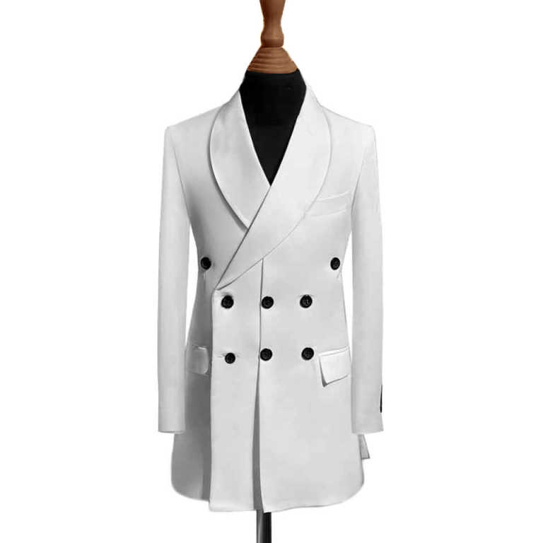 Formal White Wedding Tuxedos 2 Piece Set Jacket Pants Shawl Lapel Men Suit 3 Breasted Fashion Groom Blazers Customized