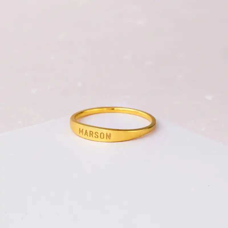 Non Adjustable Simple Custom Name Ring Personalized Stainl Steel Engraved Name Jewelry Valentines Day Couple Gift For rXJ250514
