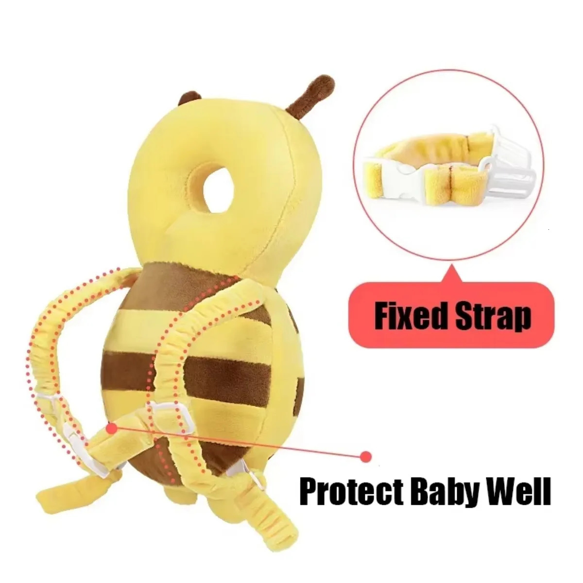 Baby Head Protection Backpack Pillow Toddler Head Safety Pad with Pinching Anti-fall Baby Pillows born Bebe Cute Bee Cushion 250514