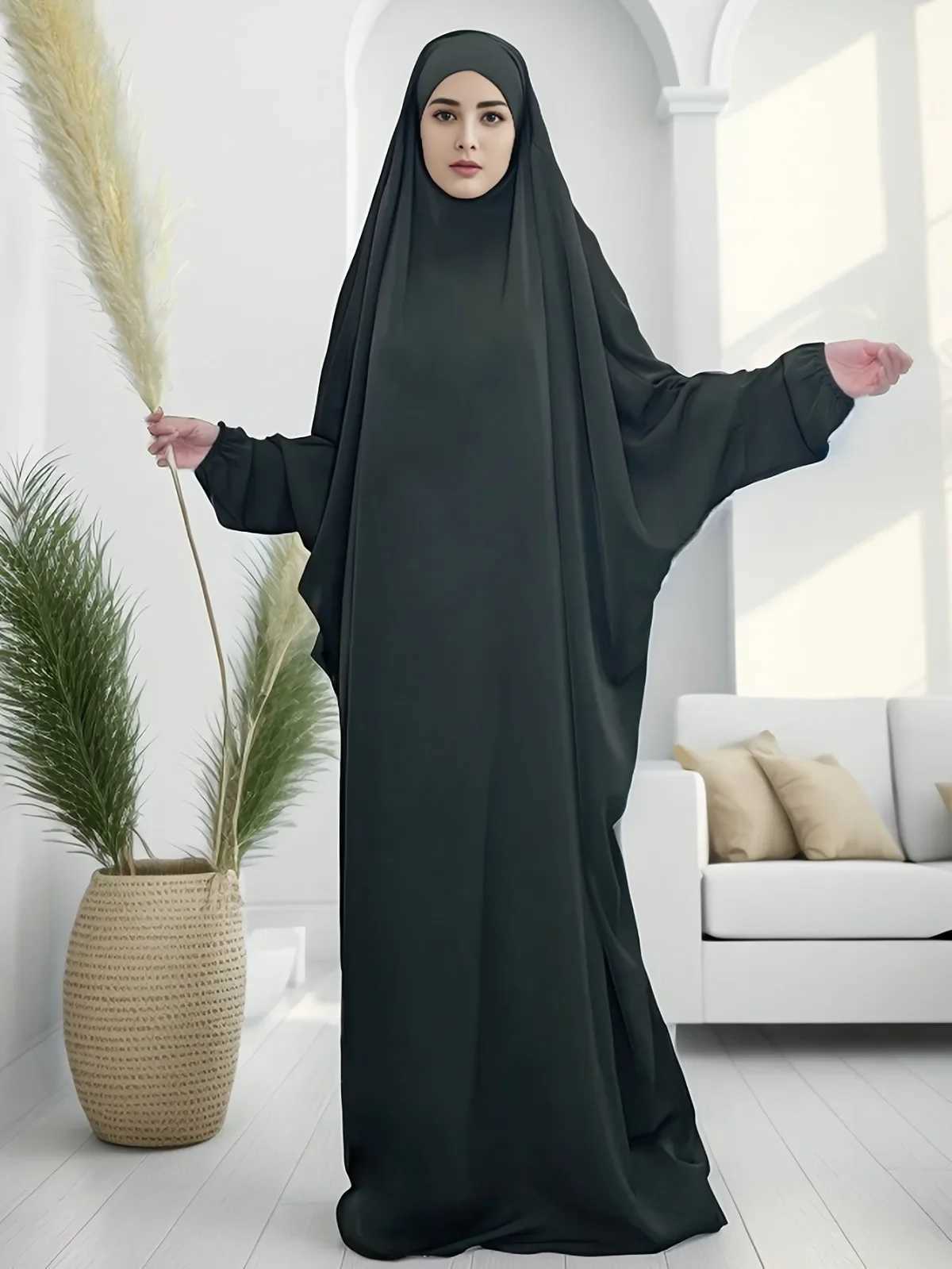 Womens Traditional Arabian Batwing Slve Abaya Muslim Loose Maxi Length Dress Women Jilbabs X2505141