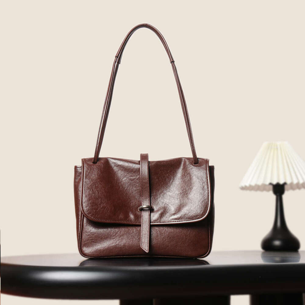 Tote Bag Genuine Leather Women S Handmade Vegetable Tanned Top Layer Cowhide Shoulder Crossbody Tote Bag And Miscellaneous Bag KQ