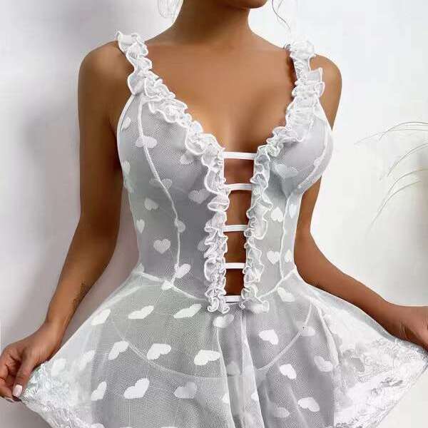 Sexy Lace Lingerie Yaguo Lingerie See Through Lace Short Skirt Ultra Thin Fairy Sexy Seductive And Passionate Nightgown KQ