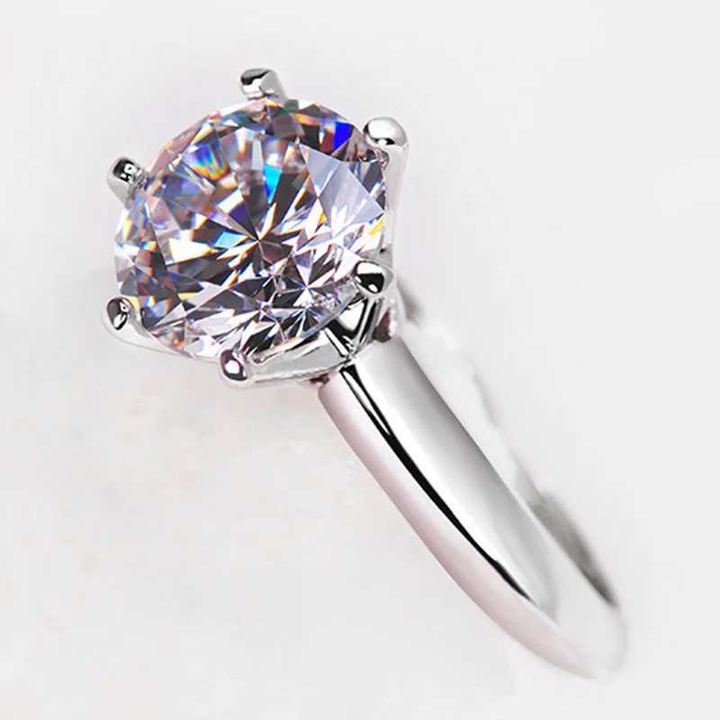 925 Sterling Silver Simple Engagement Wedding Rings for Women Fashion 1CT/2CT/ 3CT Cubic Zirconia Ring Bridal Jewelry GiftXJ250514