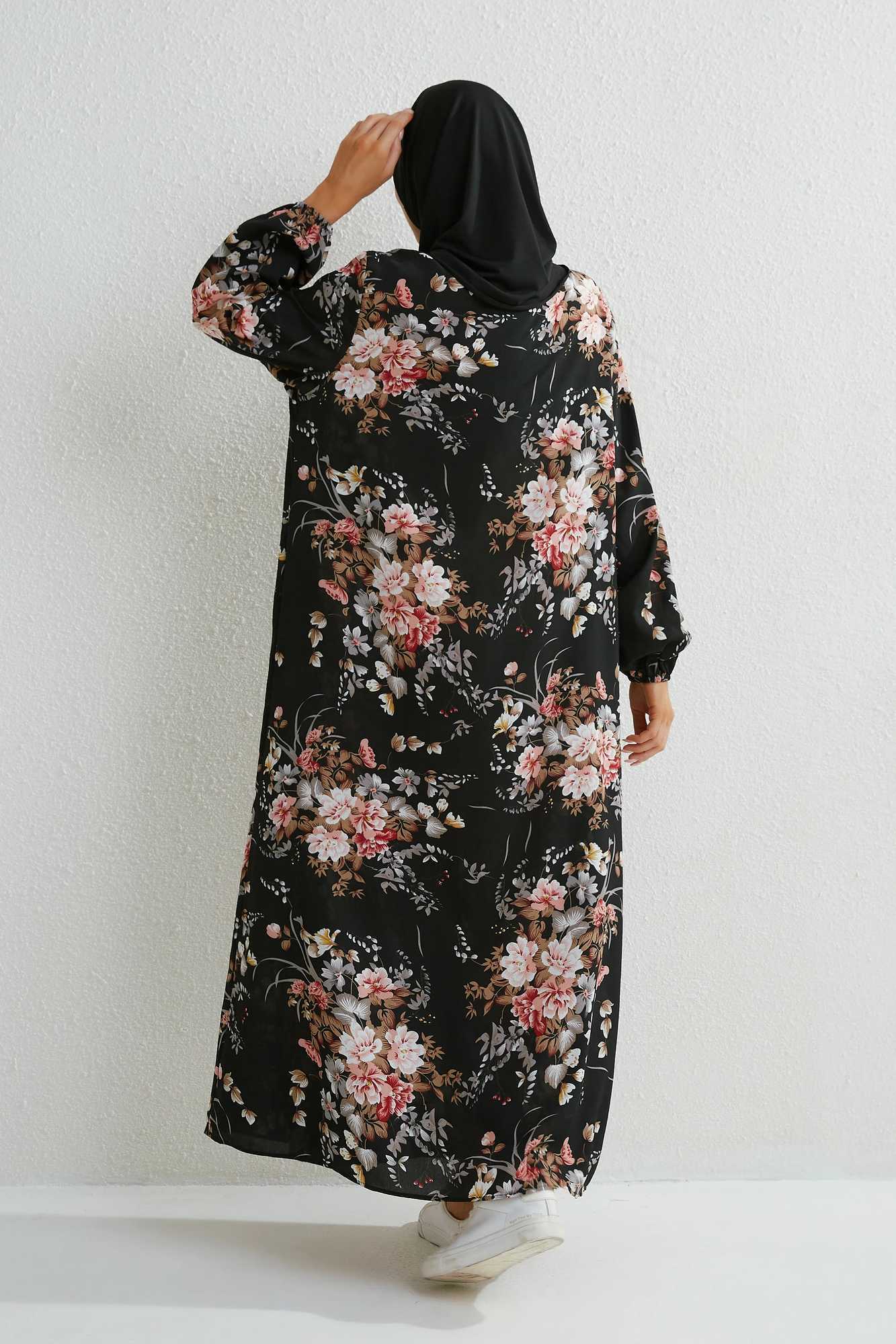 Muslim Dresses Women Maxi Dresses Mujer Vestidoes Female Loose Dresses Full Slve Printed Floral Casual Robe Long Dress X250514