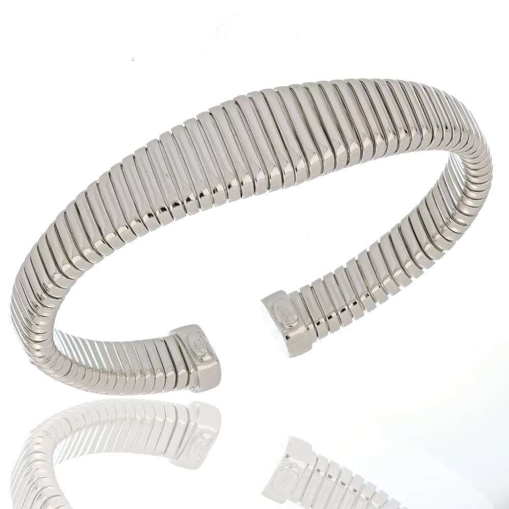 Made in Italy Sier Rigid Bracelet With Ribbed Design Essential Elegance and Modernity